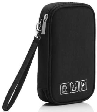 Skycase Kabeltasche,Elektronische Tasche Elektronikzubehör Organizer Tragbare Kabelorganizer,Reise Kabel Etui Organizer Tasche für Elektronische,USB Sticks,Powerbank,SD-Karte,Ladekabel,Schwarz