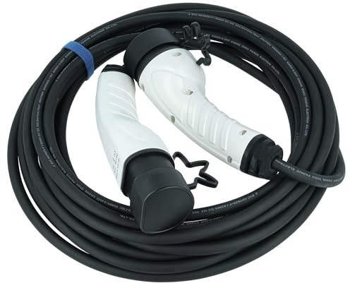vhbw Ladekabel Typ 2 zu Typ 2 für Elektroauto | 1-phasig, 16 A, 3,5 kW, 10 m