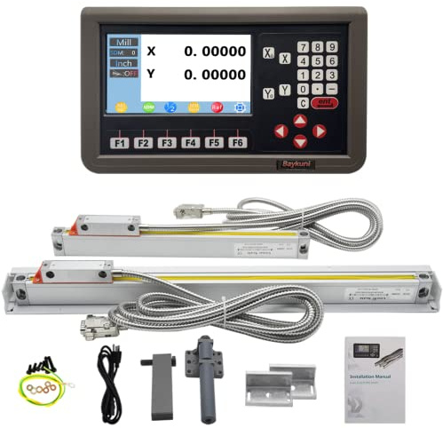 LCD 2 Axis DRO Digital Readout Bridgeport Lathe 300mm+900mm Linear Glass Scale Encoder 5um TTL Siganl 5um
