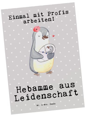 Mr. & Mrs. Panda Ansichtskarte Hebamme Leidenschaft - Geschenk, Kunstkarten, Geburtshelfer, Postkarten, Grußkarte, Ansichtskarten, Postkarte, bildkarte