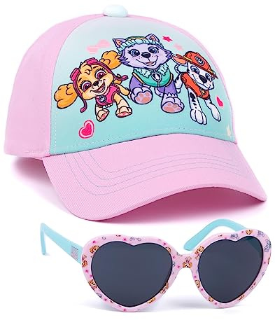 PAW Patrol Girls Cap och GRATIS solglasögon | Barn Skye Everest Marshall rosa justerbar basebollhatt sommarlov tillbehör | TV-program Merchandise Gåvor