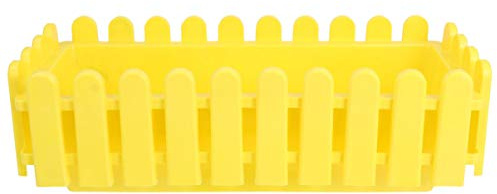 Healeved Pot de fleurs rectangulaire en plastique Clôture Pots de fleurs Fenêtre Jardinière Pour plantes succulentes Fleurs Plantes d'intérieur Violette Usambara Jaune