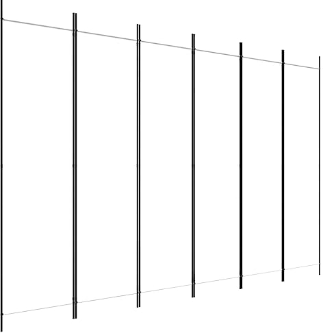 vidaXL Biombo Divisor de 6 Paneles Separador Decoración Habitación Dormitorio Oficina Pantalla Privacidad Pared Plegable de Tela Blanco