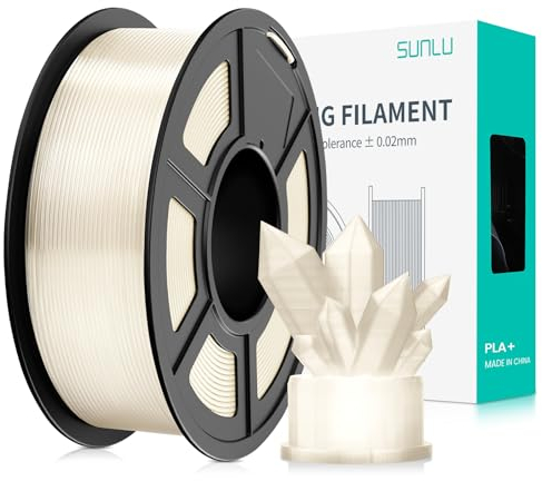 SUNLU PLA+ Filament 1.75mm, PLA Plus 3D Drucker Filament, Stärker belastbar, Neatly Wound, 1KG 3D Druck PLA+ Filament, Maßgenauigkeit +/- 0.02mm, Transparent