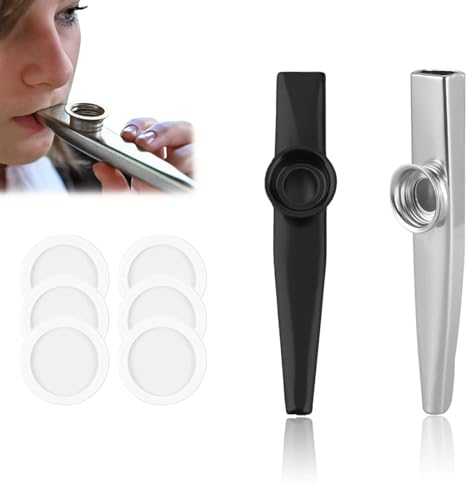 2 Stück Set Kazoos Metall, Kazoo Metall, Kazoo Instrument, Für Kinder Und Musikliebhaber, Kazoo Kinder(Silber U