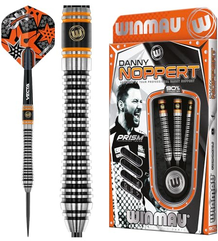 WINMAU Danny Noppert Signature Edition 2.0 Serie Professionelles Tungsten-Dart-Set mit Flights und Schäften (Stems)