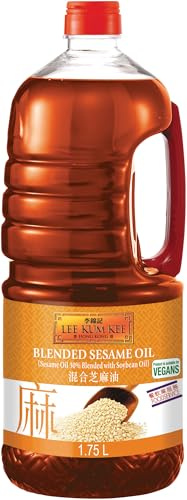 Lee Kum Kee Aceite de Sésamo Puro - 1,75 L | Aceite de sésamo tostado, esencial para cocina asiática auténtica, adobos y salsas de acabado