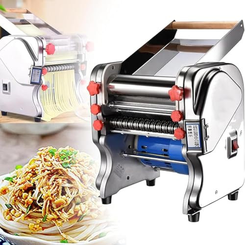 Macchina Per Pasta Elettrica,Macchina Per Produzione Tagliatelle Domestica 550W/750WPressa Per Pasta A Rulli Per Spaghetti Con Taglierina Tagliatelle,Per Commerciale Casalingo,180