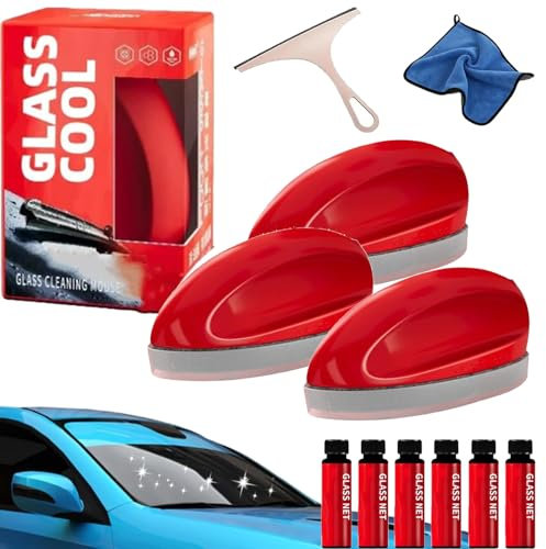 Pulitore per parabrezza per vetro freddo, potente detergente per parabrezza e rimozione della pellicola d'olio, mouse per la pulizia dei vetri dell'auto per tutte le superfici in vetro (3 pezzi)