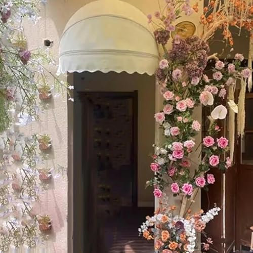 HOTAPEPU Tettoia per Porta a Cupola,Tenda a Ventaglio da Balcone Pieghevole,Tenda Cappottina da Sole,Tenda da Sole per Finestra con Protezione da Pioggia e Neve UV,per Esterni