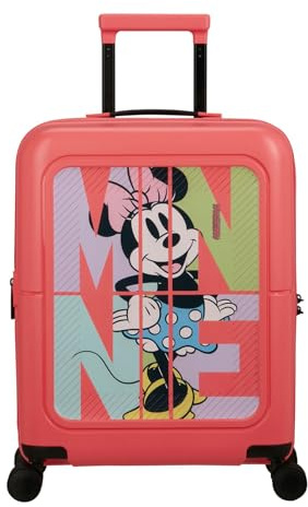 American Tourister Dashpop Disney - Handgepäck Koffer 55x40x20/23 cm, Erweiterbarer Hartschalen Kabinentrolley für Ryanair & die meisten Airlines, 41/47L, Minnie Pop Letters