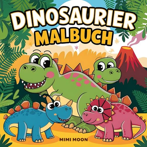 Malbuch Dinosaurier: für Kinder ab 5 Jahren, Prähistorische Dinos für Jungen & Mädchen