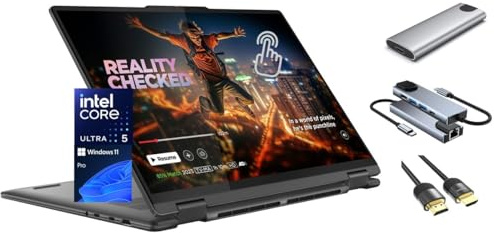 Lenovo Yoga 7i 2-in-1 Laptop, 16 2K Touchscreen, Core Ultra 5 125U (Beats i7-1355U), 16GB LPDDR5X, 1TB SSD + 256GB SSD Storage, Backlit, TB4, FP, WiFi 6E, 3-in-1 External Storage Bundle, Win 11 Pro