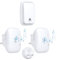 Cerhot UK Plug Self Powered Wireless Doorbell No Battery 150M Distance 38 Songs Door Bell Button Outdoor Doorbell Wireless Waterproof for Home School Office (UK 1V2 White B)