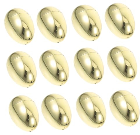 PRETYZOOM Goldene Ostereier Befüllbare 12-teilige Osterkörbe Partyzubehör Für Geburtstagsfeiern