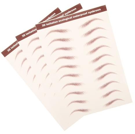 WEKADRIN Autocollants Sourcils Waterproof 3d 3 Feuilles Taille Standard Tatouage Sourcils Réeliste Maquillage Quotidien