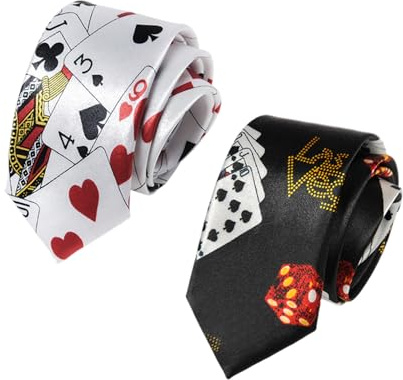 OAOSDH 2 stycken spelkortslips, kreativ design slips, rollkostymtillbehör, festslips, elegant personlighetsslips.