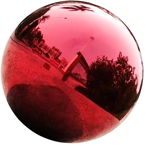 ROMISBABA Dekorative Edelstahl Gartenkugel Reflektierende Spiegelkugel 5.3 Zoll Hohlkugel Für Garten Und Outdoor Nutzung