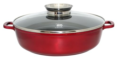 ELO Aluguss Servierpfanne 28 cm red glittery mit Aromaknopf