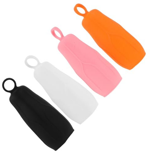 VALICLUD 4 Pezzi Coperture Elastiche per Bottiglie Viaggio Manicotti Protettivi Silicone per Shampoo e Toeletta per Bottiglie Viaggio