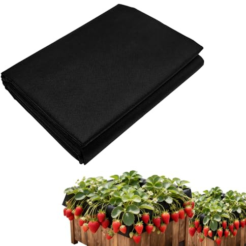 OVBOVA Fabric Liner For Large Veg Trough, Outdoor Raised Bed Planter Liner, Non Woven Vegetable Trugs Herb Planter Liner Heavy Duty Plant Grow Bags, Medium: 1.62mx2.1m/63.77Inchx82.67Inch - Black