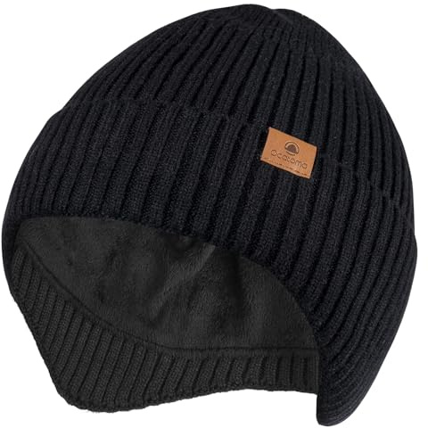Ocatoma Wintermütze,Mütze mit Ohrklappen für Herren Damen,Fleece Futter | Warmem Weich Stretchy Strickmütze Außenbereich Beanie Geschenke für Männer Frauen
