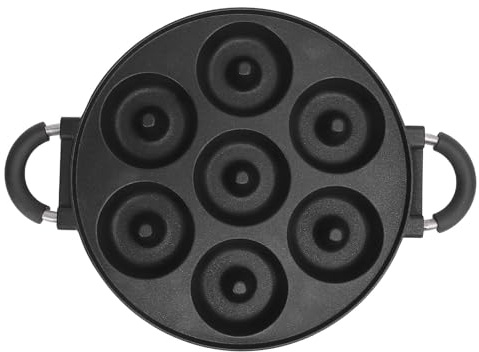 Fyearfly Padella antiaderente per ciambelle in lega di alluminio a 7 fori per una facile cottura con comoda maniglia