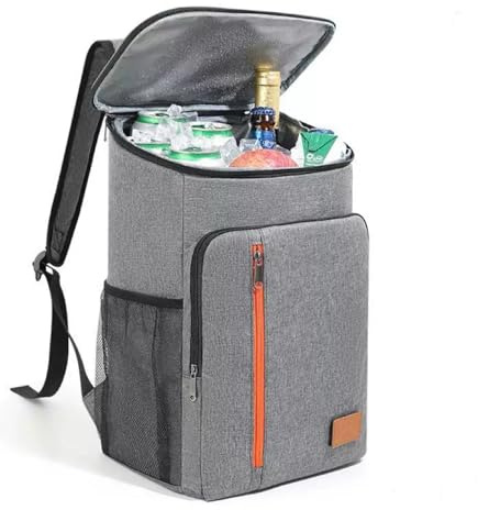 Cooler Backpack 18L, Lunch Backpack Waterproof Leakproof Insulated Picnic Rucksack, Food Container Collapsible Cooler Bag for Shopping, Camping, Beach, Outdoor Hiking