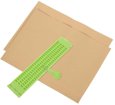 VILLFUL Kit di Scrittura Braille Lavagna in Plastica Accessorio per Non Vedenti Completo Stilo Lavagna Riutilizzabile e Leggera per Scrittura Braille