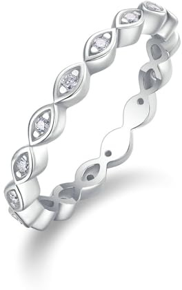 Whoiy Ringe für Damen Platin 950, Eheringe Moissanite Ewigkeit Verlobungs Ring Echtgold Damenring Größe 60 (19.1)