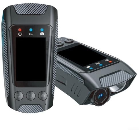 Action camera 4K 60 FPS, videocamera portatile per bici, videoregistratore per 5 ore, con torcia da 1000 lumen e allarme sonoro da 100 dB (nero)