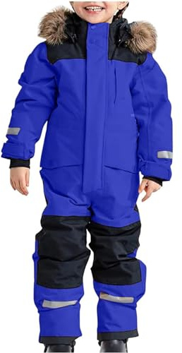 Tuta da Neve Intera per Bambini Tute da Sci Bambine E Ragazze Tuta da Sci per Bambino Unisex Completo Bambino Set Snowsuit Bambini Antivento E Impermeabile Tute Completo da Neve (A-Blue, 8-9 Years)