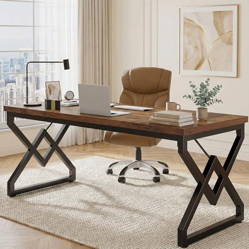 Lailang 160cm Escritorio, Mesa de Ordenador Escritorio, Bancada de Trabajo Oficina, Mesa Escritorio Madera, Escritorio de Oficina, Mesa de Oficina Despacho, 160 x 18 x 18 cm, Vintage Brown