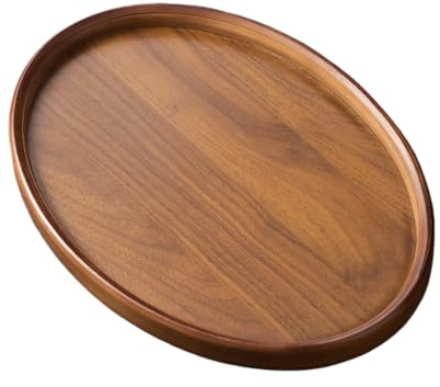 Plateaux de service en bois – Présentoir ovale rétro pour décoration d'intérieur | Plateaux décoratifs en bois pour charcuterie, dessert, boisson, fruits, table à manger, cuisine, chambre à coucher