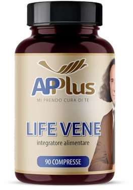 AP PLUS Life Vene Integratore Naturale per Circolazione Venosa a Base di Diosmina, Rusco, Ippocastano, Vitis Vinifera, Esperidina | 90 Compresse