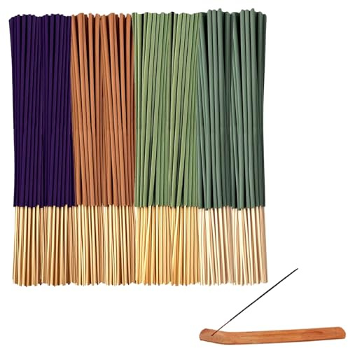 Incense Sticks - Set di 200 bastoncini di incenso, 4 x 50, con lavanda, sandalo, incenso e salvia, bastoncini profumati per meditazione, yoga, pulizia e relax