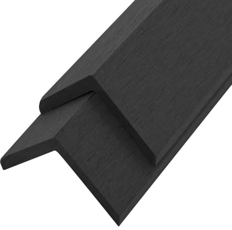 Mokuyary Cornière de terrasse 5 pièce WPC 170 cm Noir pour Plancher de Terrasse
