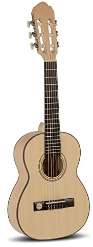 GEWA Konzertgitarre, klassische Gitarre Pro Natura Silver - 1/2 Größe (ca. 7-9 Jahre) - Massive Fichtendecke - Boden/Zarge Ahorn - Naturfarben - seidenmatt - Hannabach Saiten - Made in Europe