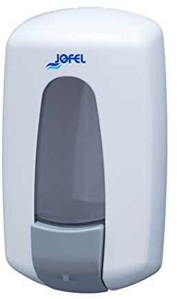 Jofel - Distributore di sapone liquido per montaggio a parete, ricaricabile, capacità 0,9 l, dispenser di sapone, valvola anticorrosione e antigoccia, contenitore in ABS, Aitana AC70000