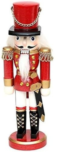 Dekohelden24 Wunderschöner Nussknacker Soldat, in rot, klassisch, ca. 35 cm