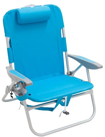 RIO beach Big Boy 4-Position 13 High Seat Backpack Beach or Camping Folding Chair, Turquoise