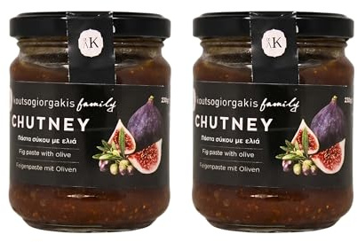 Koutsogiorgakis Family Fig Paste with Olive 230 g (Pack of 2) | Natural Greek fig paste with olive. Pairs with cheese, charcuterie & crackers. Vegan. 460g total (2 x 230g).