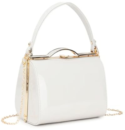 LeahWard Patent Clutch Bag, Women's Top Handle Clutch Bag, Chain Strap Cross Body Bag, Handbag Wedding Evening Bags 16688