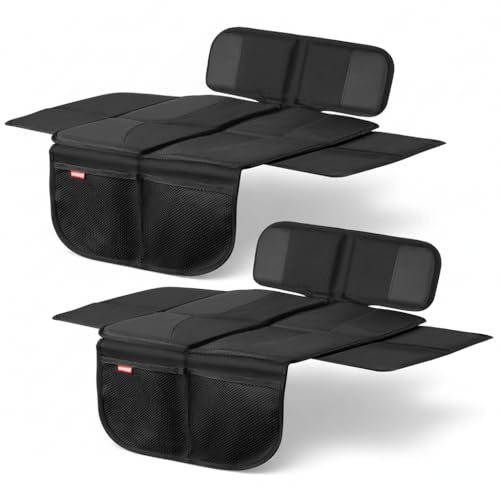 HerzensKind Premium Kindersitzunterlage, der Beste Schutz für Ihre Autositze, universeller Autositzschoner für Textil- und Ledersitze, ISOfix geeigneter Sitzschoner für alle Kindersitze (S (2-Pack))