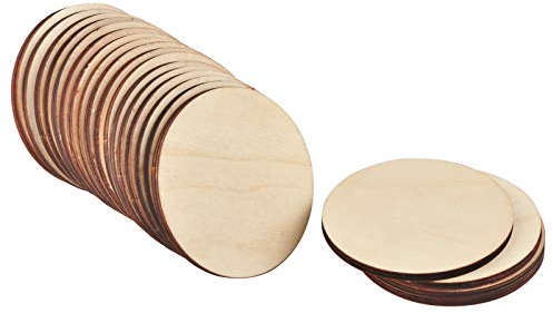 Artificer 6mm Dicke Runde Holzscheiben zum Basteln (26 Stk) 10cm, Sperrholz Blanko Holzplatte Rund 10 cm Durchmesser, Bastelholz Holzplaettchen Rund zum Untersetzer, Bemalen, Gravieren, Brandmalerei