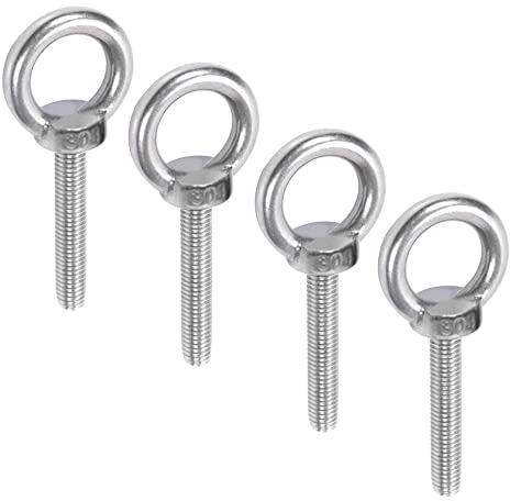 Dtoterul M10 4 Stück Ringschrauben M10 aus Edelstahl 304 männlich Augenschraube zum Anheben von Augen, Gewindeschrauben