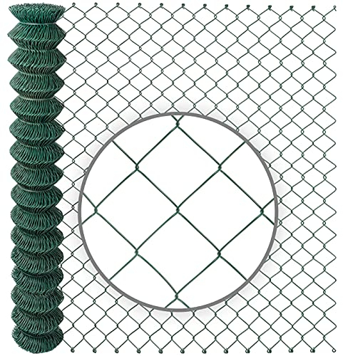 VOSS.farming 25m x 150cm Drahtgeflechtzaun Maschendraht Viereckgeflecht – 60 x 60 x 2,5mm, grün verzinkt kunststoffbeschichtet