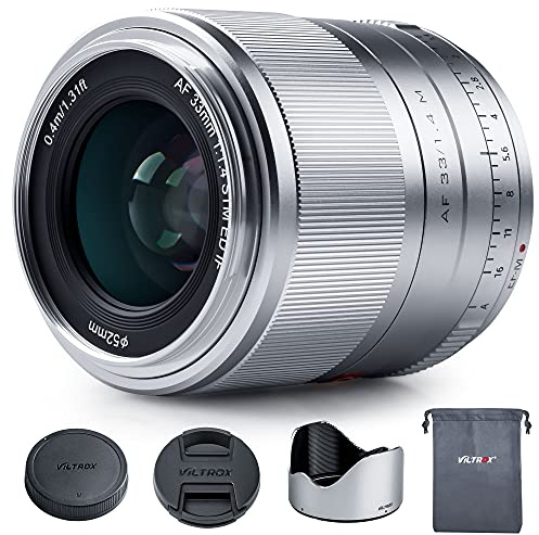 VILTROX 33mm F1.4 M Silber Autofokus Festbrennweite Prime Objektiv für Canon EF-M Mount Spiegellose Kamera EOS M10 M100 M200 M3 M5 M50 M50II M6 M6II