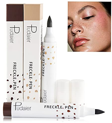 2 Farbe Freckle Pen,Sommersprossen Stift | Natürliche lebensechte Sommersprossen Makeup Stift, Faux Freckles Makeup Pen, Natürlicher Weicher Brauner
