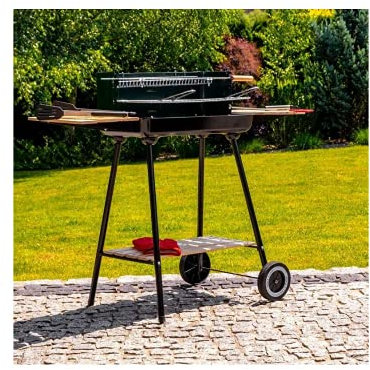 Large BBQ Grill | Black Stainless Steel Barbecue Grill with Stand | Foldable and Portable Outdoor Charcoal BBQ | Charcoal Barbeque Grill Outdoor